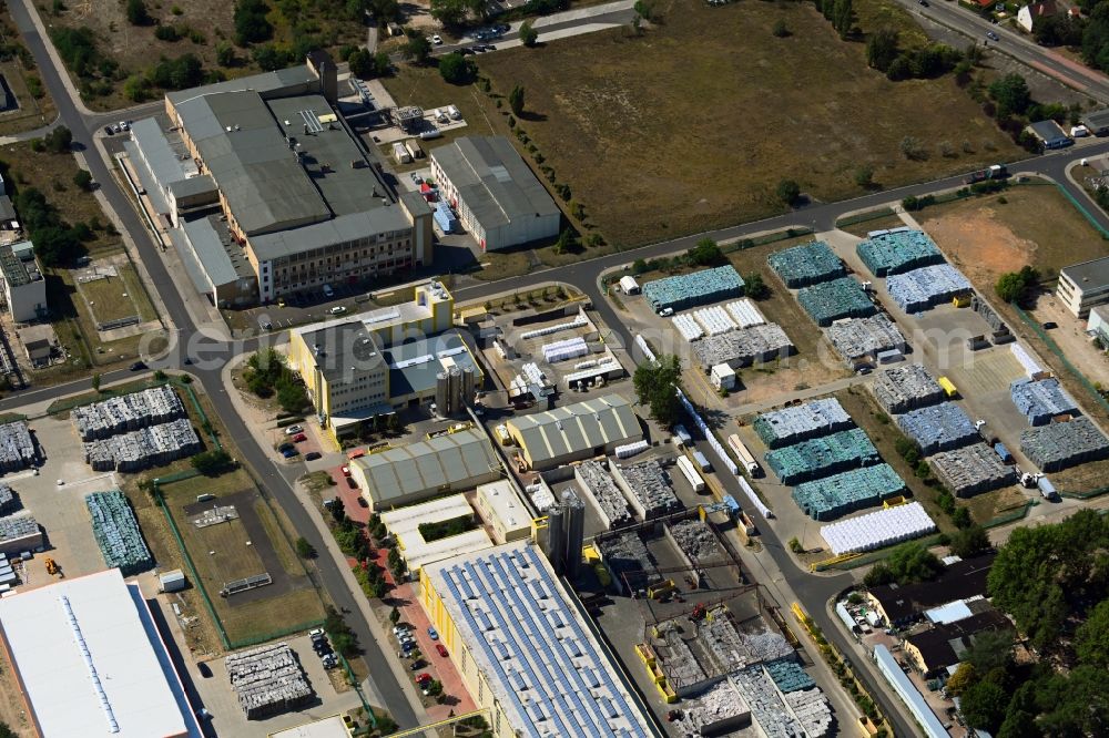 Aerial image Bitterfeld-Wolfen - Industrial and commercial area in Bitterfeld-Wolfen in the state Saxony-Anhalt