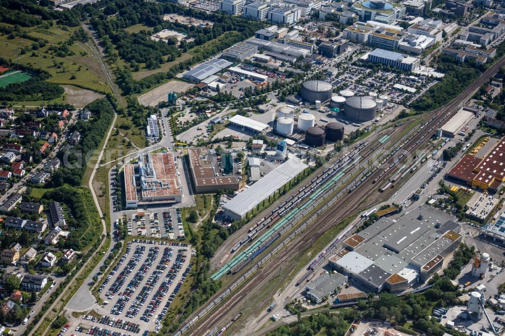 Aerial image München - Industrial and commercial area on Detmoldstrasse in Munich in the state Bavaria, Germany
