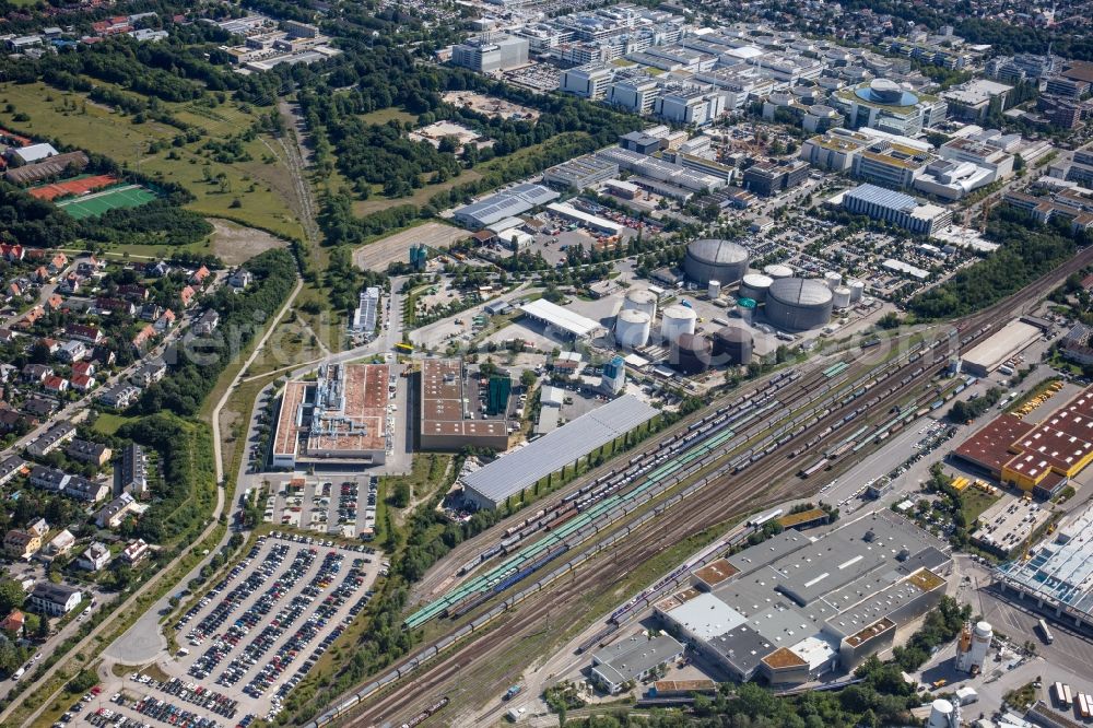 Aerial photograph München - Industrial and commercial area on Detmoldstrasse in Munich in the state Bavaria, Germany