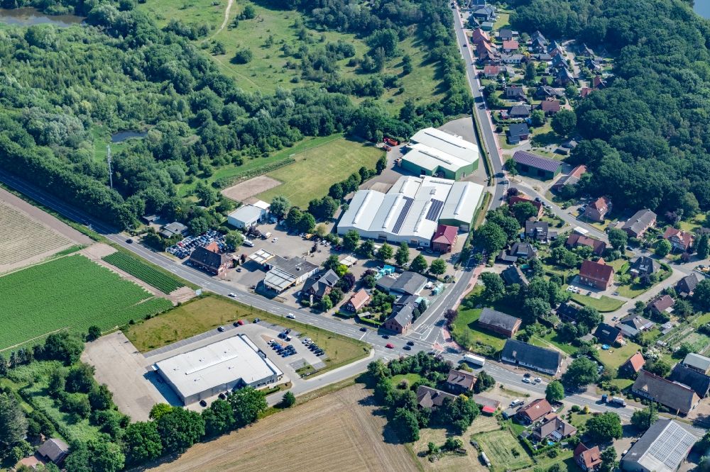 Dollern from the bird's eye view: Industrial and commercial area in Dollern in the state Lower Saxony, Germany