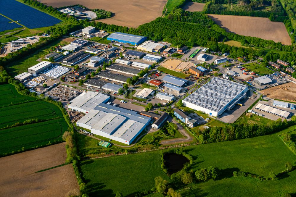 Aerial photograph Elmenhorst - Industrial and commercial area in Elmenhorst in the state Schleswig-Holstein, Germany