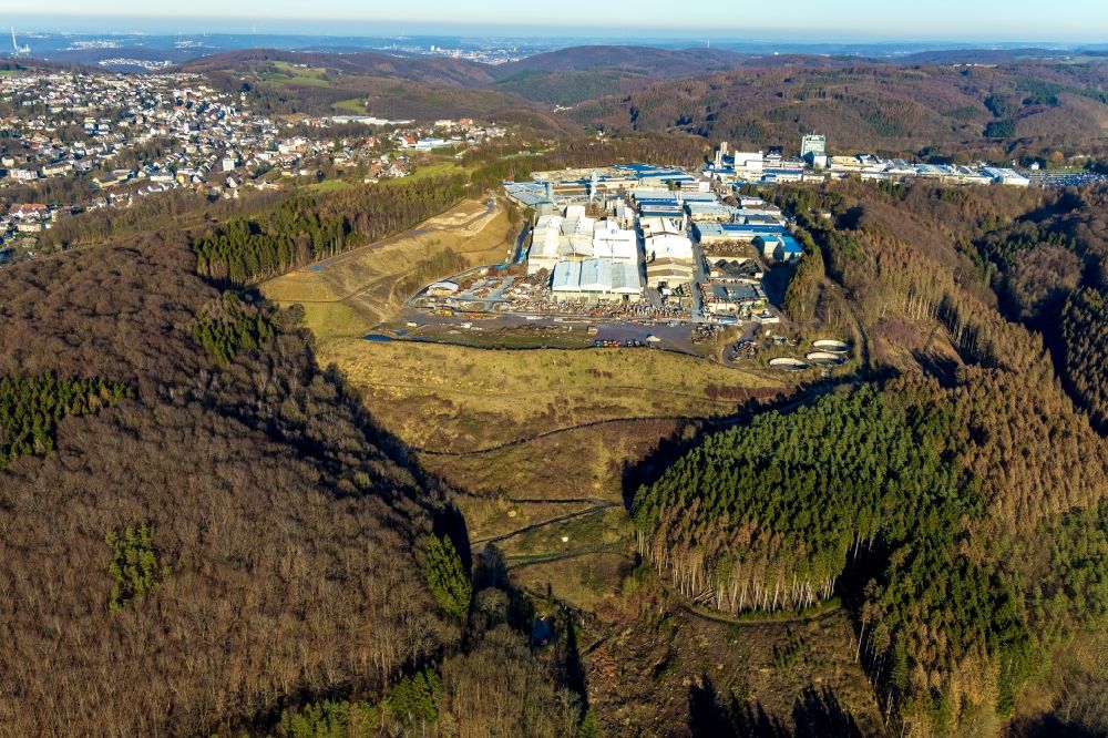 Ennepetal from above - Industrial and commercial area around Jacobstrasse and Breckerfelder Strasse in Ennepetal in the state North Rhine-Westphalia, Germany