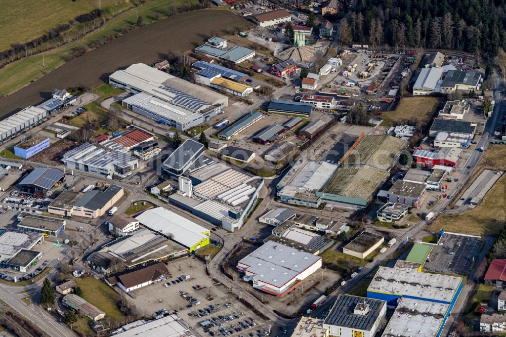 Freudenstadt from above - Industrial and commercial area in Freudenstadt in the state Baden-Wurttemberg, Germany