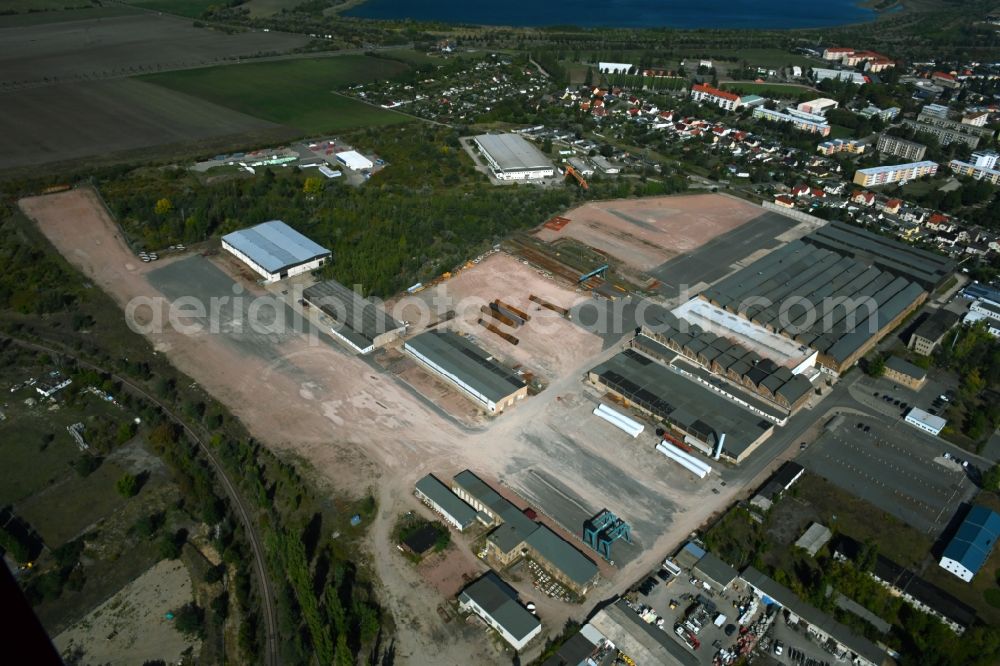 Aerial image Gräfenhainichen - Industrial and commercial area of Gewerbepark ASTA Graefenhainichen on Rosa-Luxemburg-Strasse in the district Gossa in Graefenhainichen in the state Saxony-Anhalt, Germany
