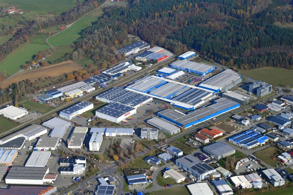 Aerial photograph Gottmadingen - Industrial and commercial area in Gottmadingen in the state Baden-Wuerttemberg, Germany