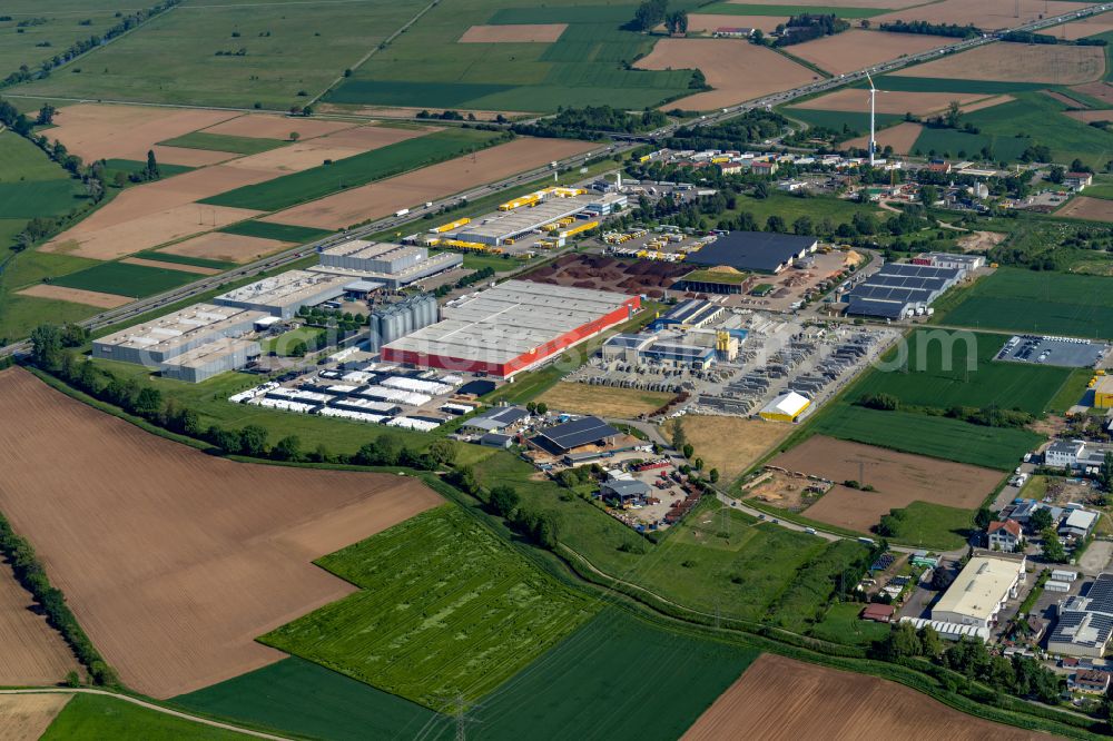 Herbolzheim from above - Industrial and commercial area Neubau Firma Graf in Herbolzheim in the state Baden-Wuerttemberg, Germany