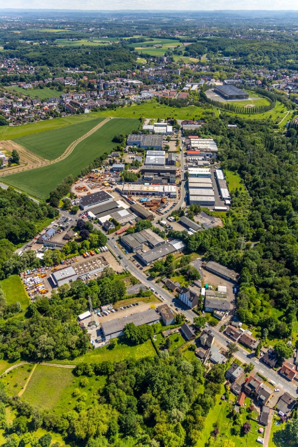 Aerial photograph Herne - Industrial and commercial area on Gewerkenstrasse in Herne in the state North Rhine-Westphalia, Germany