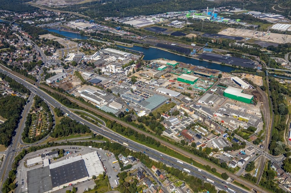 Aerial image Herne - Industrial and commercial area along the Heerstrasse in Herne in the state North Rhine-Westphalia, Germany