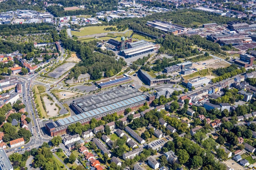 Aerial image Bochum - Industrial and commercial area between Bessemerstrasse - Alleestrasse - Obere Stahlindustrie in Bochum in the state North Rhine-Westphalia, Germany