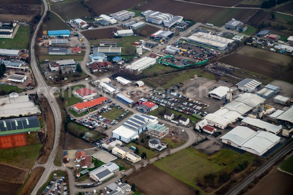 Aerial image Kippenheim - Industrial and commercial area in Kippenheim in the state Baden-Wurttemberg, Germany