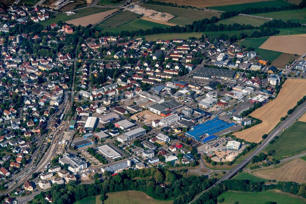 Aerial photograph Kirchzarten - Industrial and commercial area Kirchzarten in Kirchzarten in the state Baden-Wurttemberg, Germany