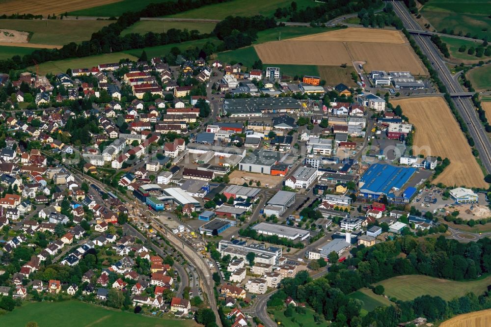 Kirchzarten from the bird's eye view: Industrial and commercial area Kirchzarten in Kirchzarten in the state Baden-Wurttemberg, Germany