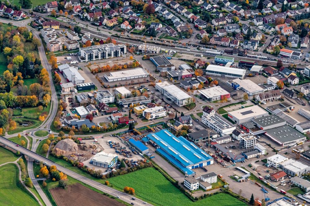 Aerial photograph Kirchzarten - Industrial and commercial area in Kirchzarten in the state Baden-Wuerttemberg, Germany