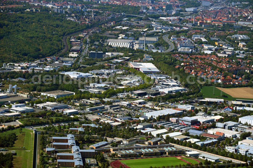 Aerial image Lengfeld - Industrial and commercial area in Lengfeld in the state Bavaria, Germany