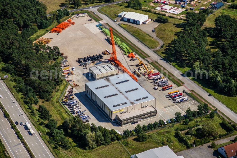 Aerial image Linthe - Industrial and commercial area Alt Bork in Linthe in the state Brandenburg, Germany