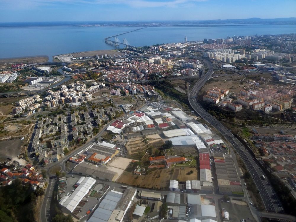 Aerial photograph Lissabon - Industrial and commercial area in the district Portela in Lisbon in Portugal