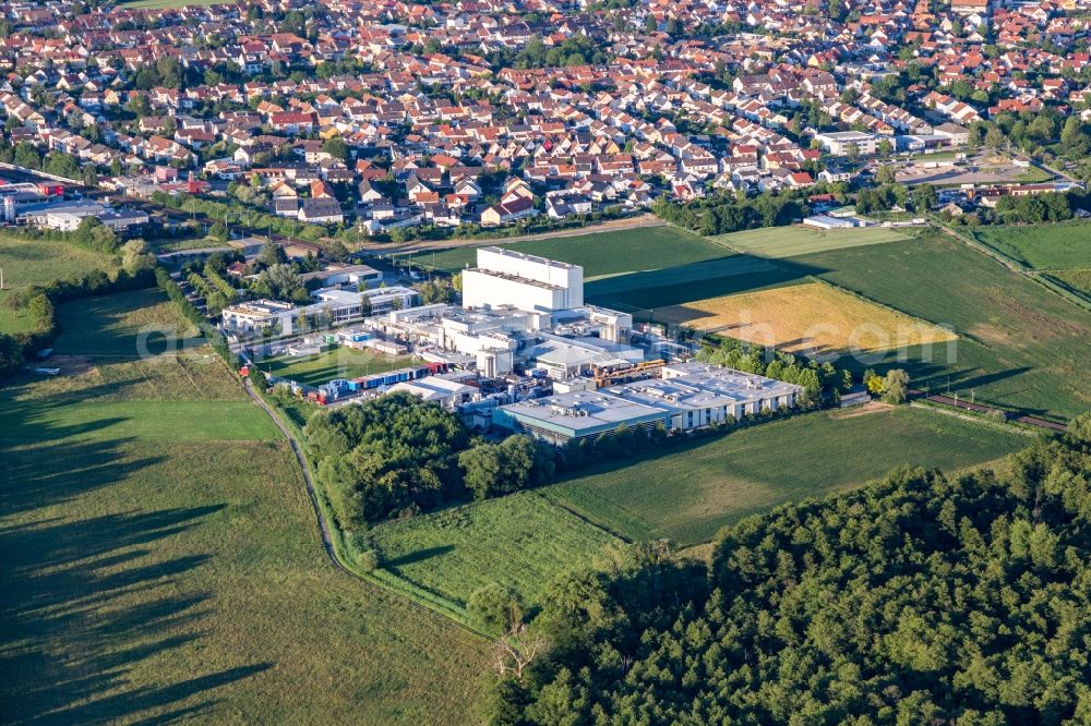 Weingarten (Baden) from above - Industrial and commercial area Max-Becker-Strasse with Klocke Verpackungs-Service GmbH and KLEBCHEMIE M. G. Becker GmbH & Co. KG in Weingarten (Baden) in the state Baden-Wurttemberg, Germany