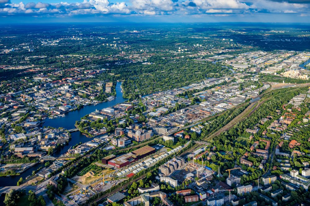 Aerial photograph Hamburg - Industrial and commercial area on Muehlenhagen in the district Rothenburgsort in Hamburg, Germany
