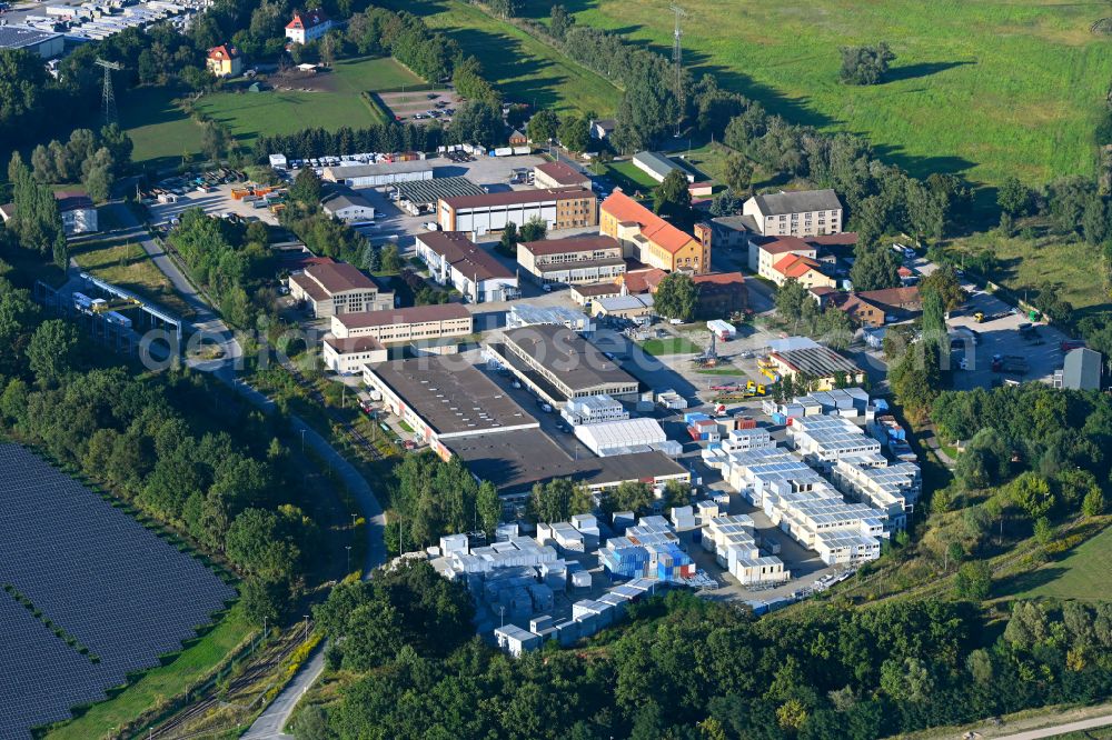 Aerial photograph Mittenwalde - Industrial and commercial area on street Am Kanal in the district Telz in Mittenwalde in the state Brandenburg, Germany