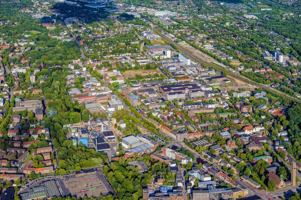 Aerial photograph Hamburg - Industrial and commercial area on Neumarkt in the district Wandsbek in Hamburg, Germany