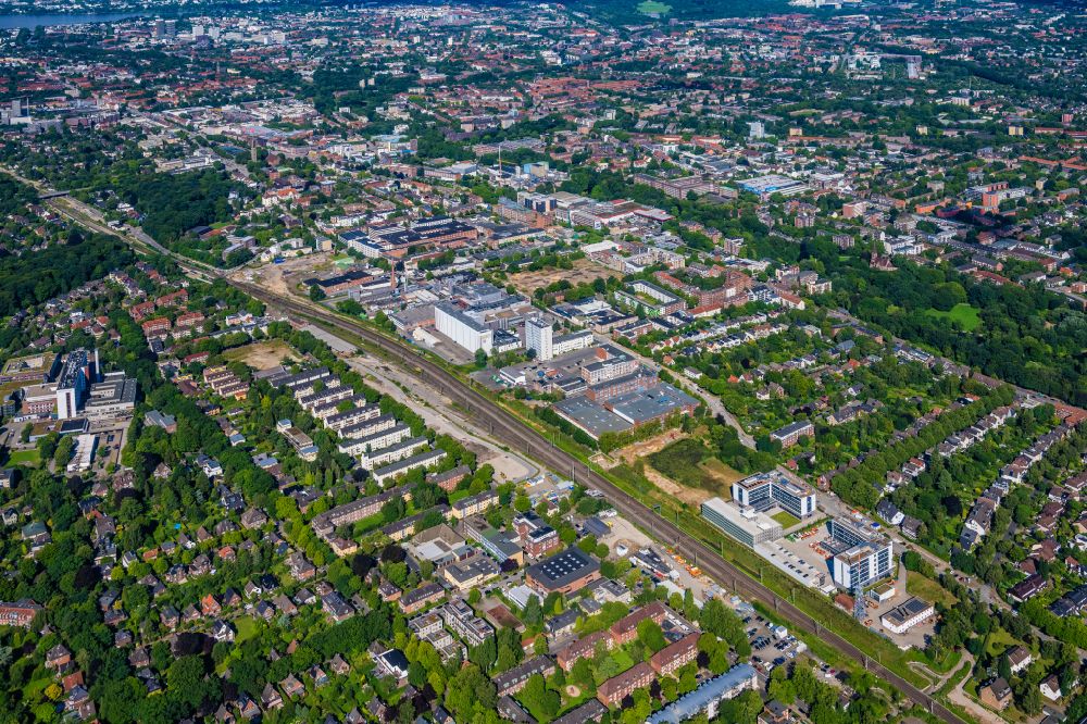 Aerial photograph Hamburg - Industrial and commercial area on Neumarkt in the district Wandsbek in Hamburg, Germany