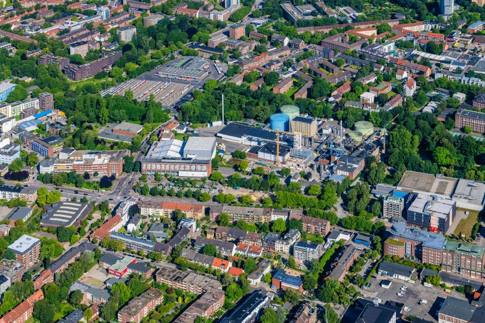 Hamburg from the bird's eye view: Industrial and commercial area on Neumarkt in the district Wandsbek in Hamburg, Germany