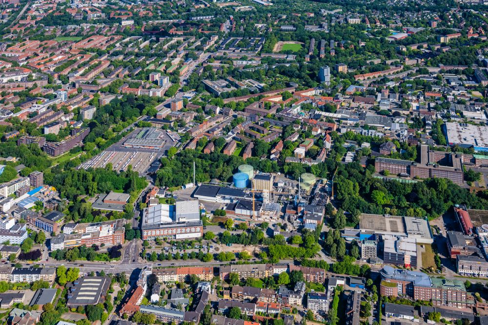 Aerial image Hamburg - Industrial and commercial area on Neumarkt in the district Wandsbek in Hamburg, Germany