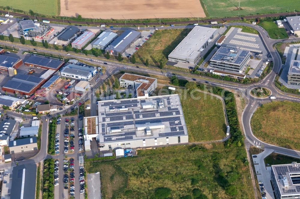 Rülzheim from the bird's eye view: Industrial and commercial area Nord with ITK Engineering GmbH, DBK David + Baader in Ruelzheim in the state Rhineland-Palatinate, Germany