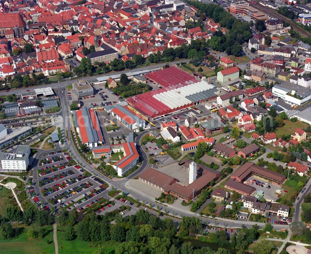 Amberg from the bird's eye view: Industrial and commercial area Carl-Schulz-Platz - Gasfabrikstrasse in the district Speckmannshof in Amberg in the state Bavaria, Germany