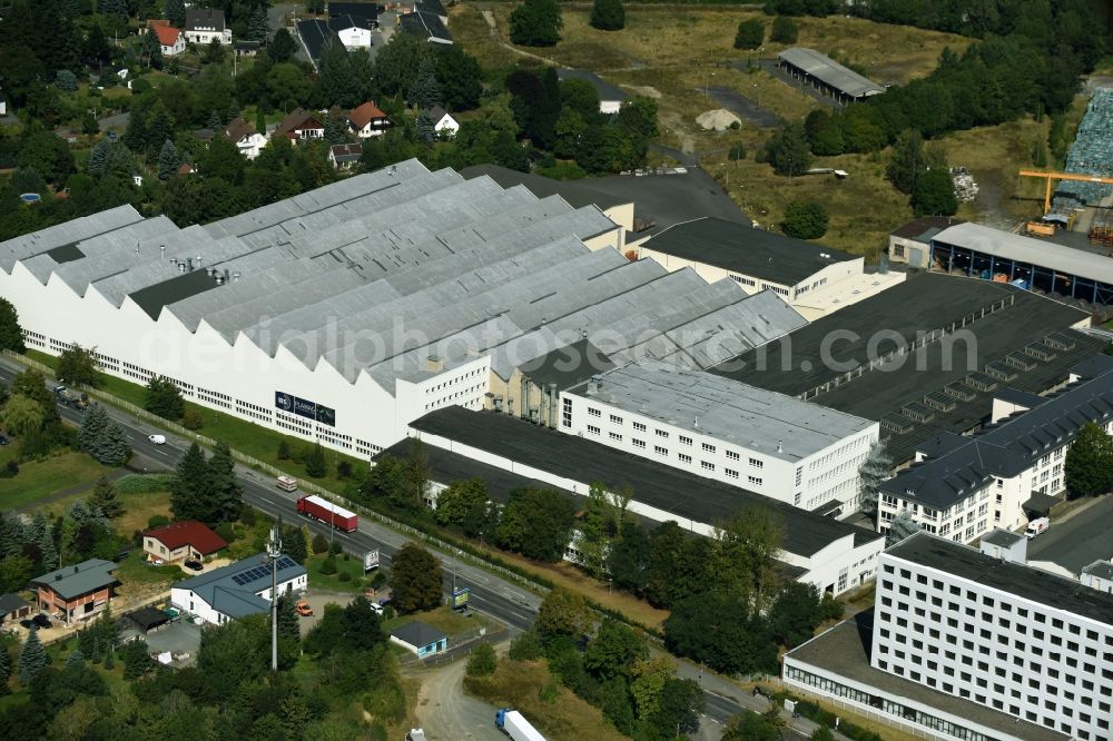 Aerial photograph Plauen - Industrial and commercial area der IBS-PLAMAG Maschinenbau GmbH in Plauen in the state Saxony