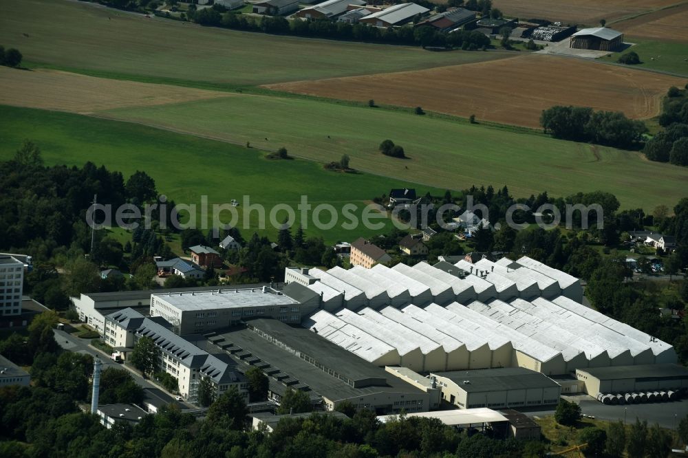 Aerial image Plauen - Industrial and commercial area der IBS-PLAMAG Maschinenbau GmbH in Plauen in the state Saxony
