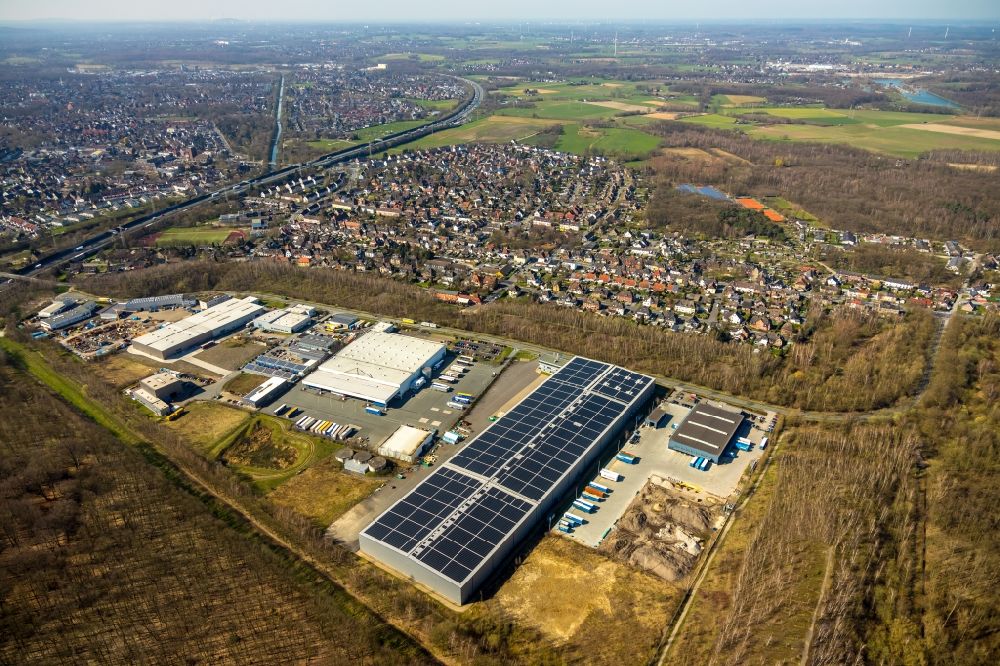 Aerial image Castrop-Rauxel - Industrial and commercial area on Rapensweg in the district Ickern in Castrop-Rauxel in the state North Rhine-Westphalia, Germany