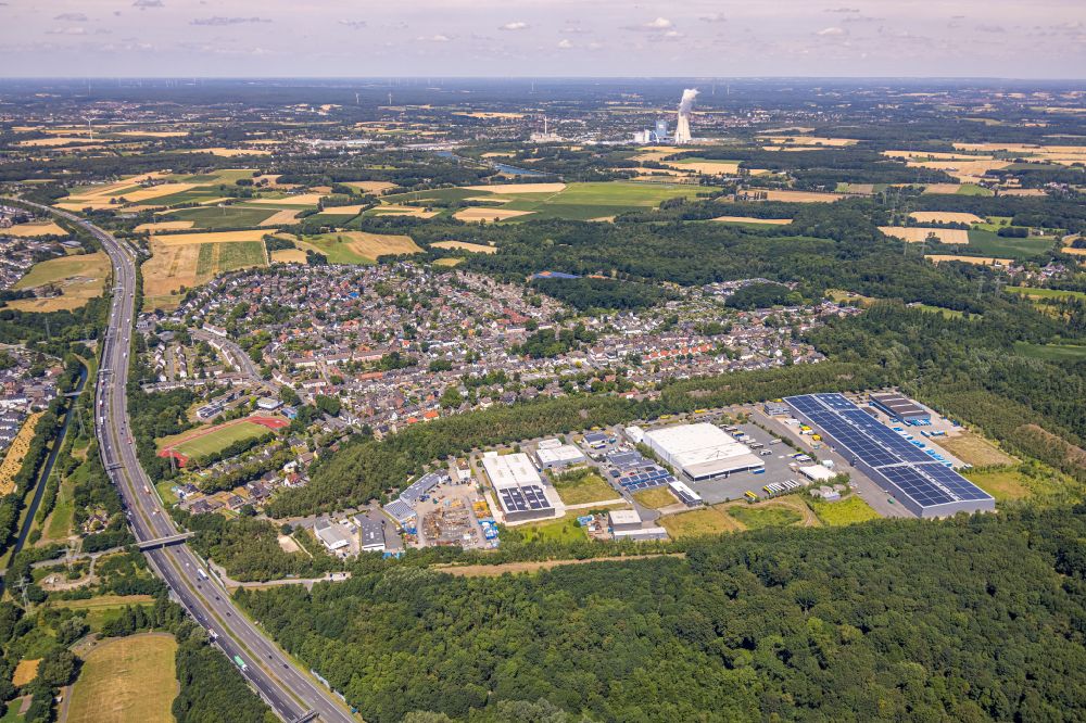 Aerial image Castrop-Rauxel - Industrial and commercial area on Rapensweg in the district Ickern in Castrop-Rauxel in the state North Rhine-Westphalia, Germany