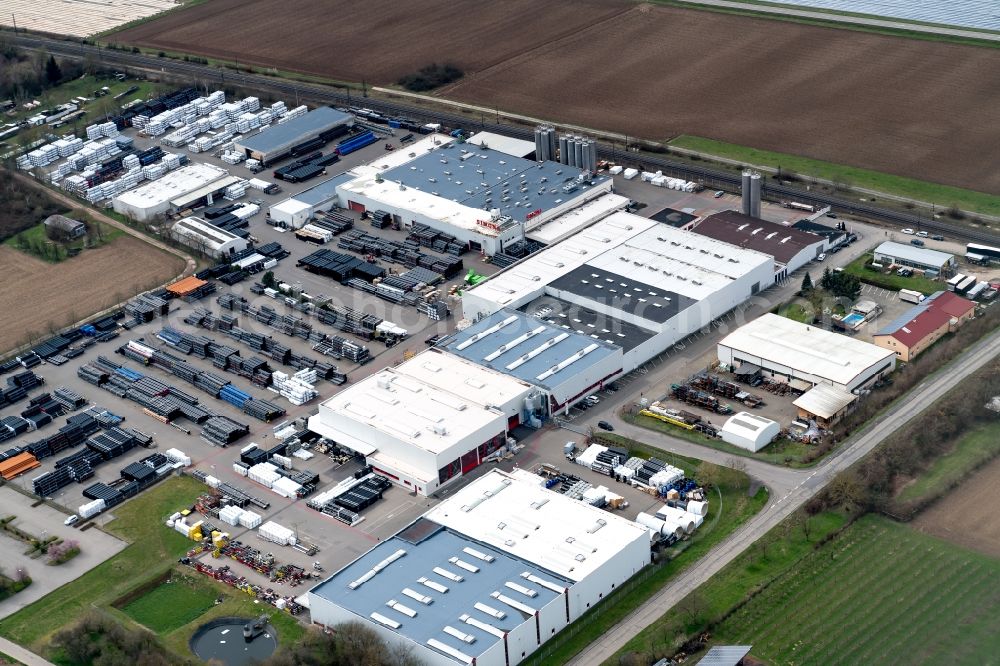 Aerial image Ringsheim - Industrial and commercial area Simona AG in Ringsheim in the state Baden-Wuerttemberg, Germany