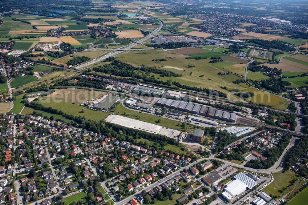Aerial photograph München - Industrial and commercial area on Rupert-Bodner-Strasse in the district Aubing in Munich in the state Bavaria, Germany