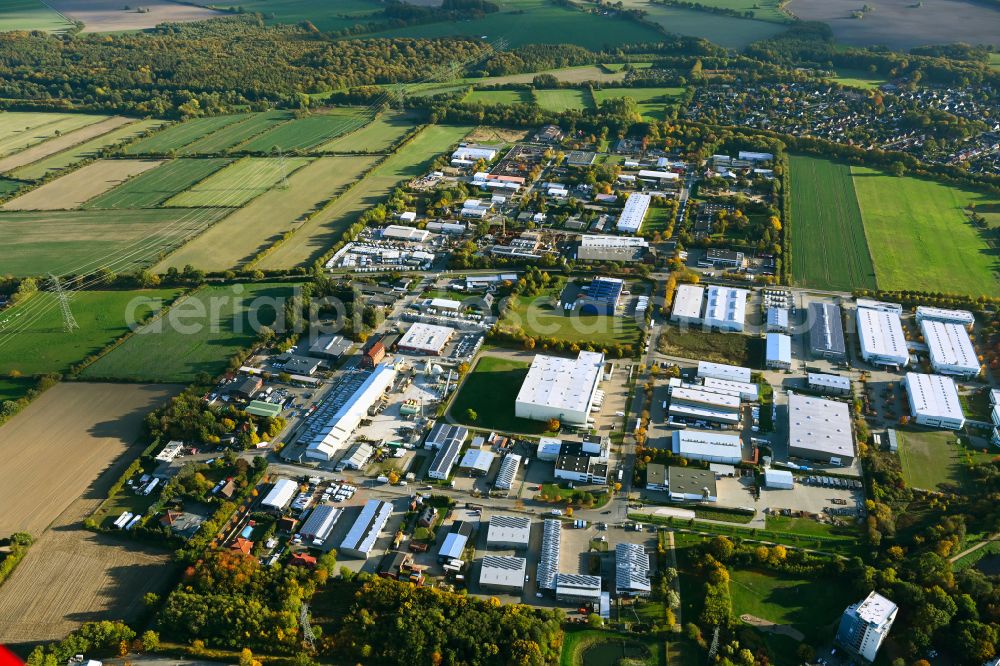 Schwarzenbek from above - Industrial and commercial area in Schwarzenbek in the state Schleswig-Holstein, Germany