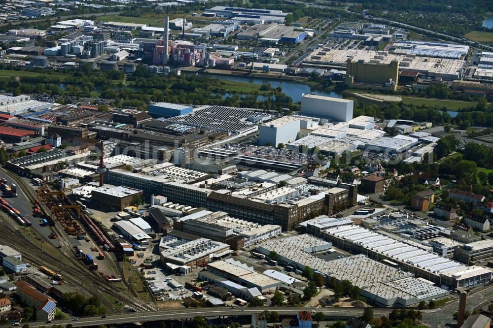 Aerial image Schweinfurt - Industrial and commercial area SKF in Schweinfurt in the state Bavaria, Germany