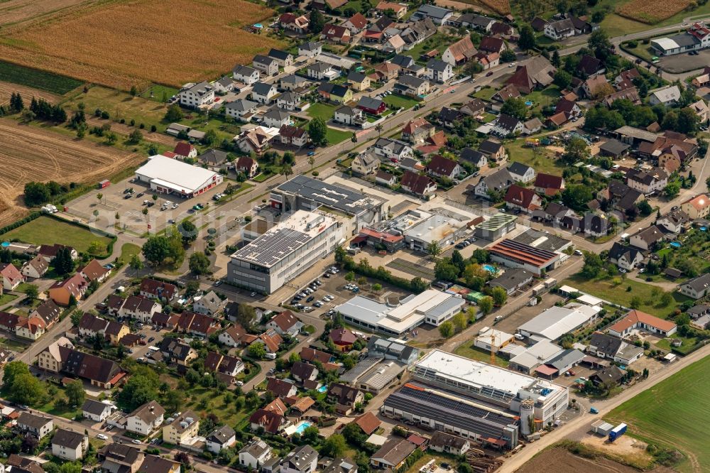 Sexau from the bird's eye view: Industrial and commercial area in Sexau in the state Baden-Wuerttemberg, Germany