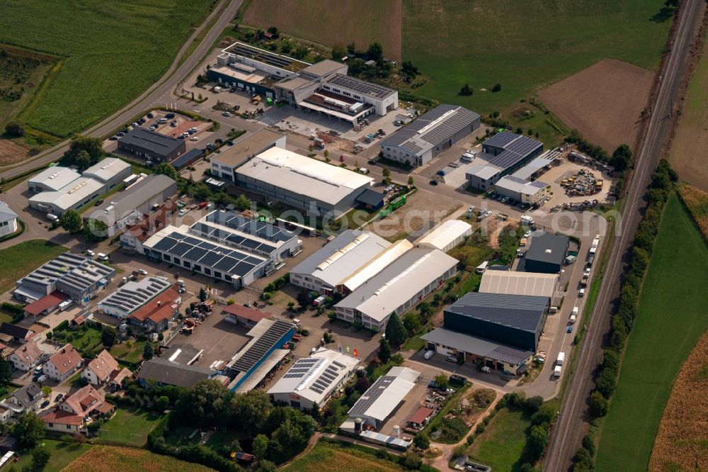 Aerial image Sexau - Industrial and commercial area in Sexau in the state Baden-Wuerttemberg, Germany