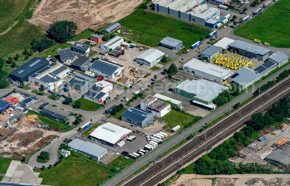 Steinbach from the bird's eye view: Industrial and commercial area in Steinbach in the state Baden-Wuerttemberg, Germany