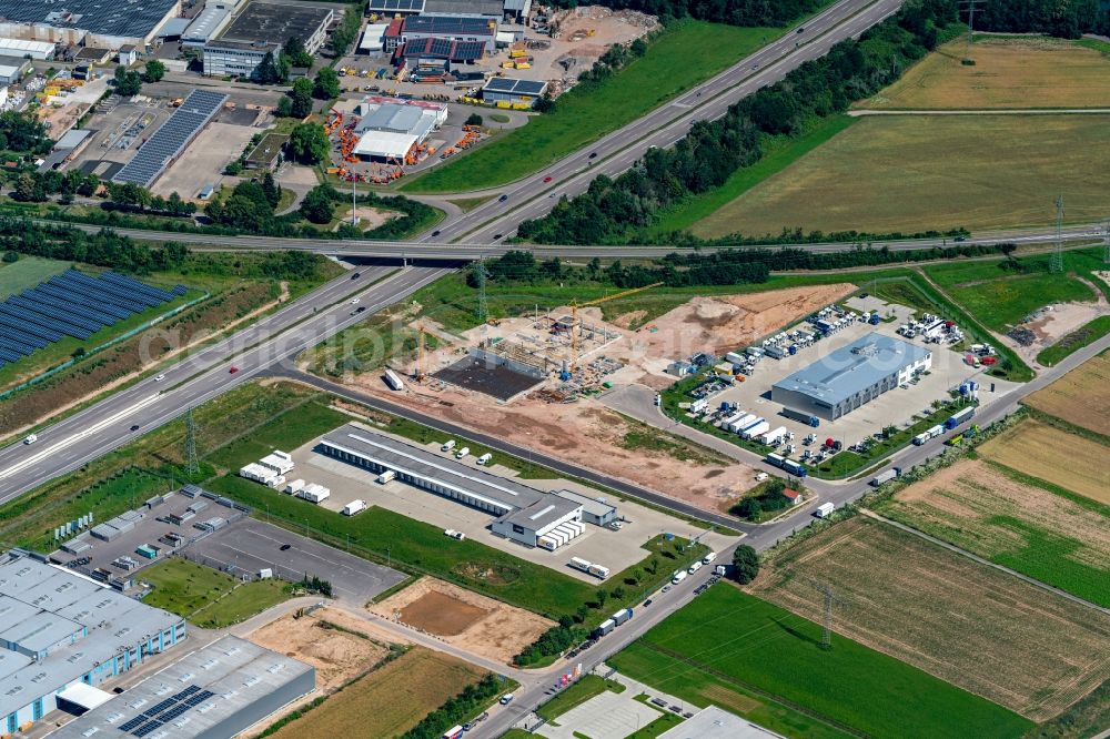 Aerial image Schutterwald - Industrial and commercial area Oestlich of BAB 5 in Schutterwald in the state Baden-Wuerttemberg, Germany