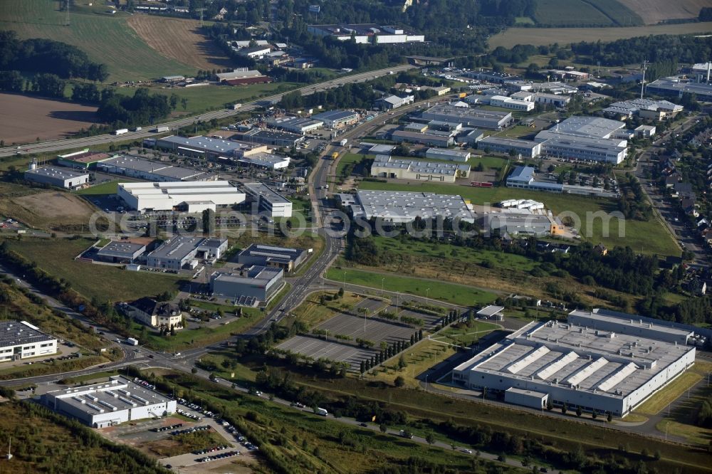 Aerial photograph Stollberg/Erzgeb. - Industrial and commercial area at the Auer Street and the A72 in Stollberg/Erzgeb. in the state Saxony
