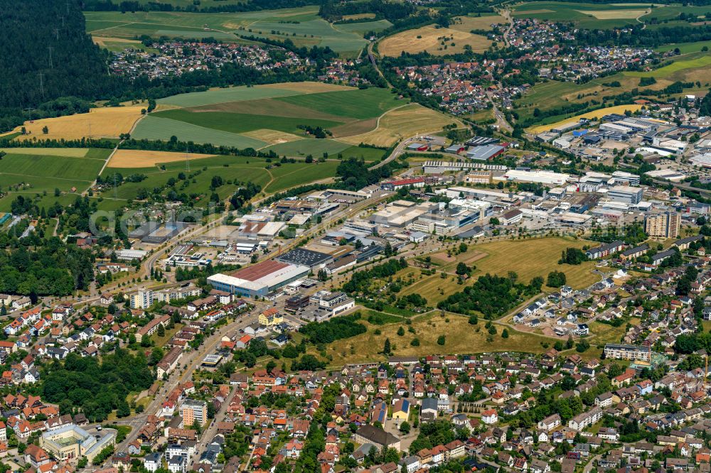 Aerial photograph Freudenstadt - Industrial and commercial area on Stuttgarter Strasse in Freudenstadt in the state Baden-Wuerttemberg, Germany