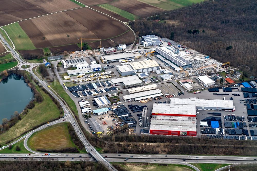Aerial photograph Teningen - Industrial and commercial area Fa. Graf in Teningen in the state Baden-Wuerttemberg, Germany