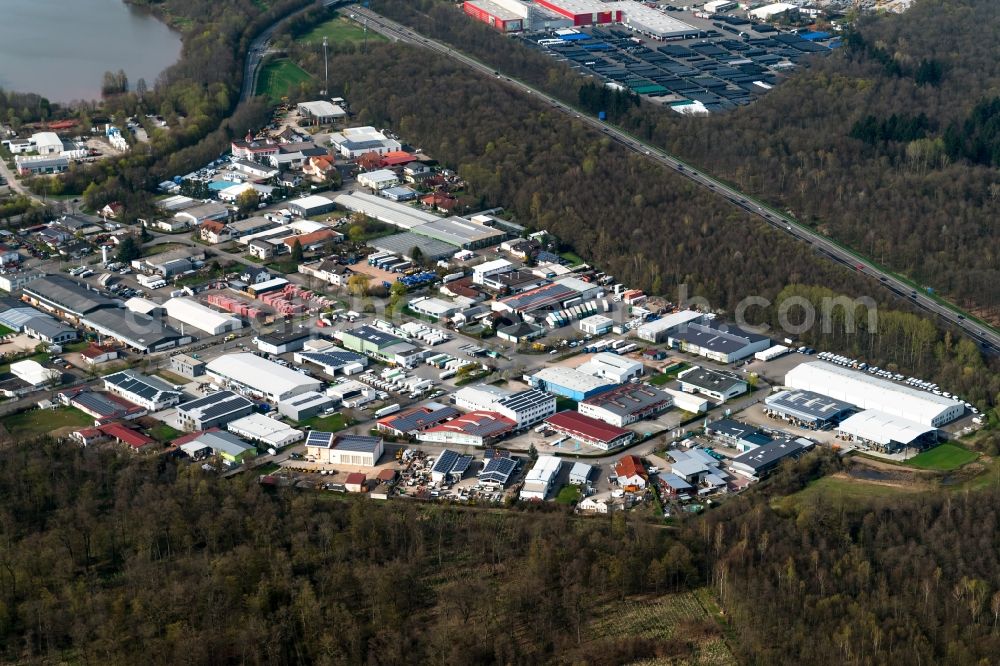 Teningen from the bird's eye view: Industrial and commercial area Nimburg in Teningen in the state Baden-Wuerttemberg, Germany
