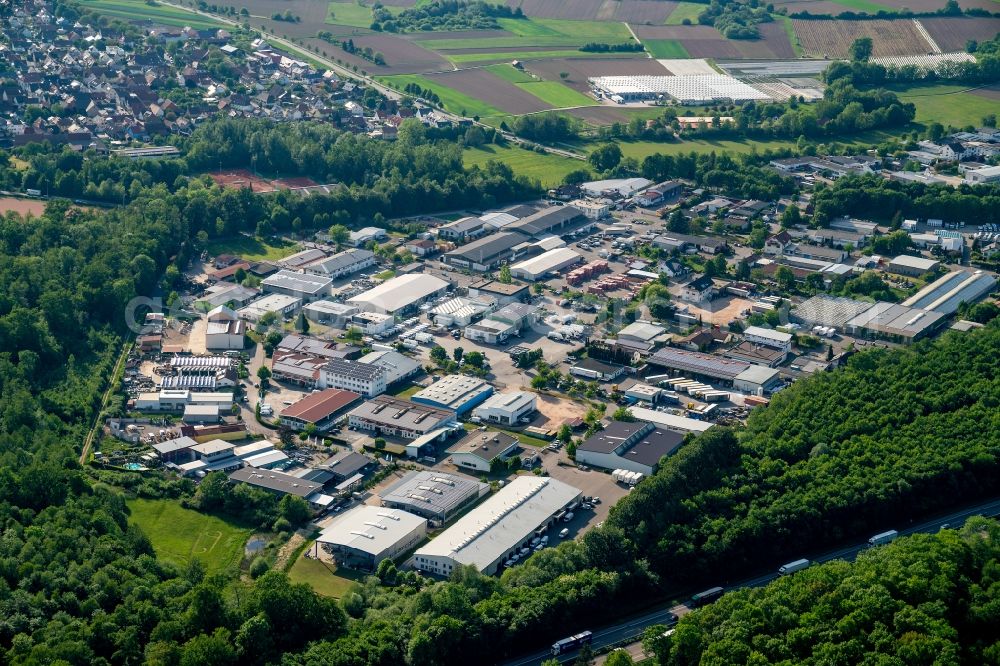 Aerial image Teningen - Industrial and commercial area Nimburg in Teningen in the state Baden-Wuerttemberg, Germany