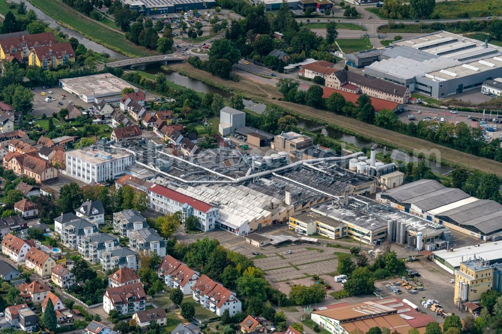 Aerial image Teningen - Industrial and commercial area in Teningen in the state Baden-Wuerttemberg, Germany