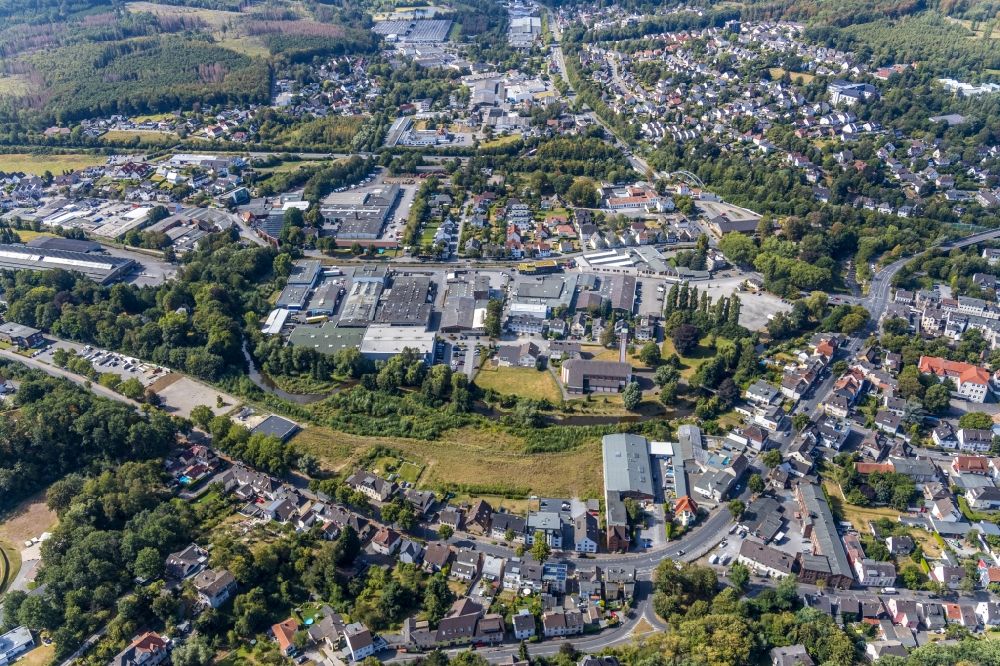 Menden (Sauerland) from above - Industrial and commercial area Am Toernigskamp in Menden (Sauerland) in the state North Rhine-Westphalia, Germany