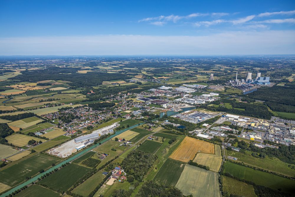 Uentrop from above - Industrial and commercial area in Uentrop in the Ruhr area in the state of North Rhine-Westphalia, Germany
