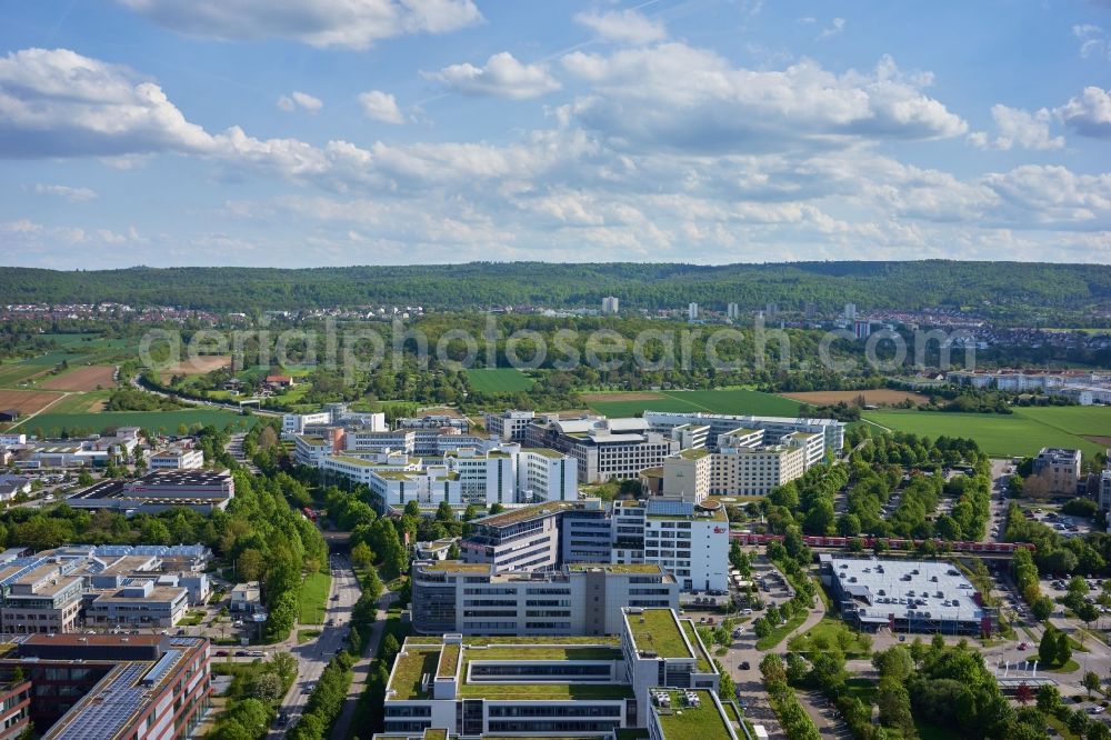 Aerial image Stuttgart - Industrial and commercial area Weilimdorf in Stuttgart in the state Baden-Wurttemberg, Germany